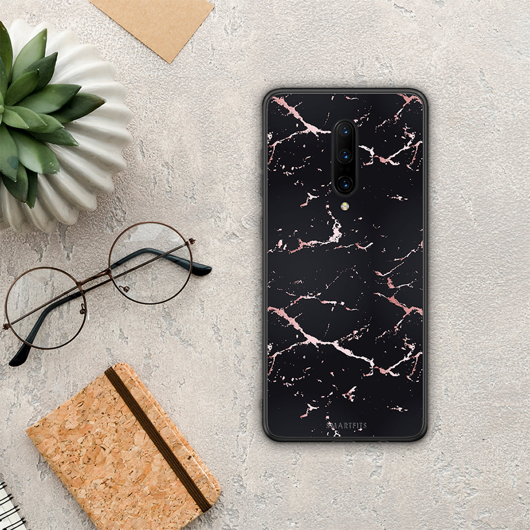 Marble Black Rosegold - OnePlus 7 Pro θήκη