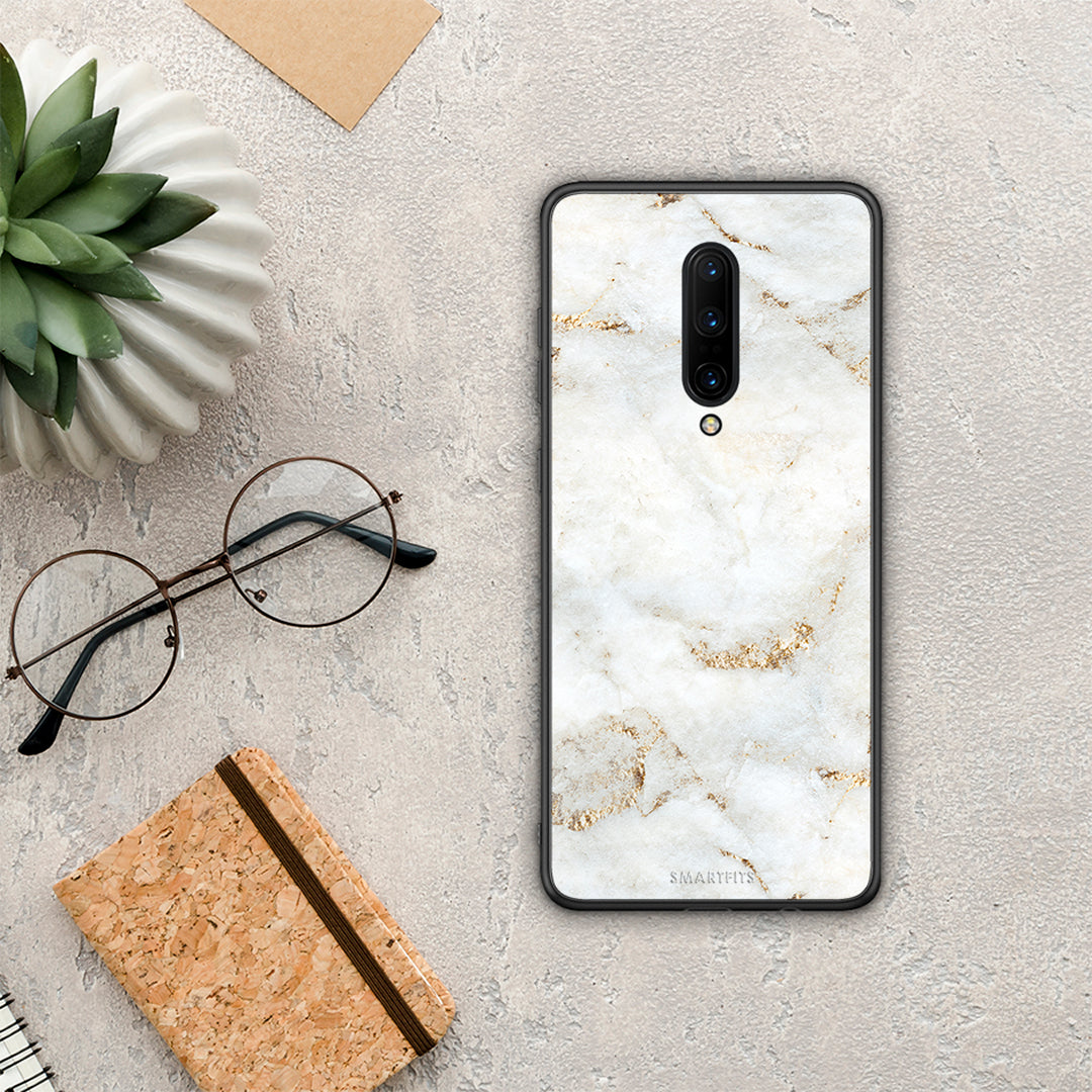 White Gold Marble - OnePlus 7 Pro θήκη