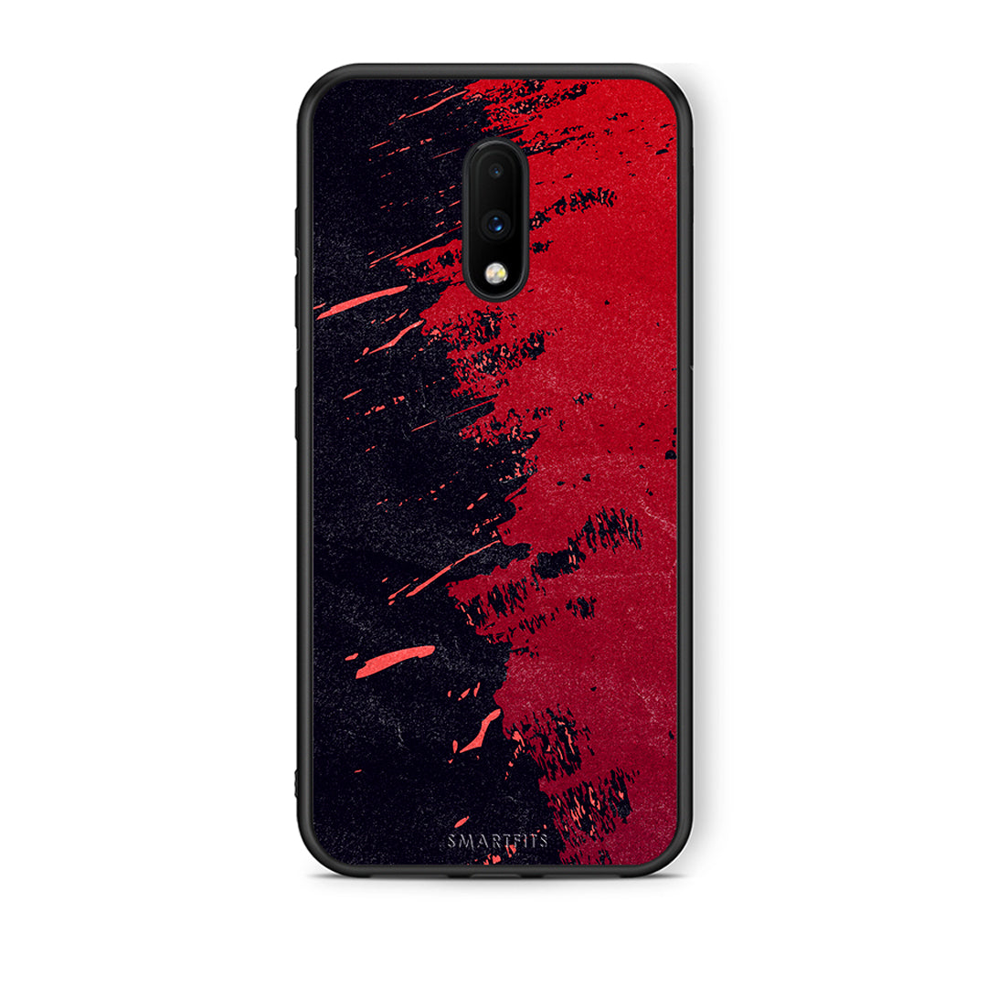 OnePlus 7 Red Paint Θήκη Αγίου Βαλεντίνου από τη Smartfits με σχέδιο στο πίσω μέρος και μαύρο περίβλημα | Smartphone case with colorful back and black bezels by Smartfits