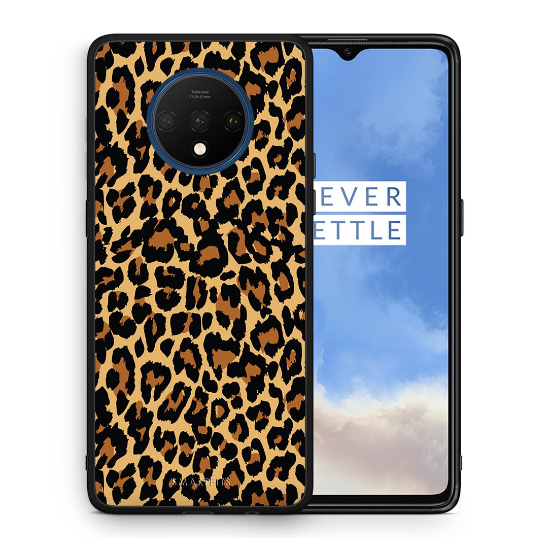 Θήκη OnePlus 7T Leopard Animal από τη Smartfits με σχέδιο στο πίσω μέρος και μαύρο περίβλημα | OnePlus 7T Leopard Animal case with colorful back and black bezels