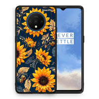 Thumbnail for Θήκη OnePlus 7T Autumn Sunflowers από τη Smartfits με σχέδιο στο πίσω μέρος και μαύρο περίβλημα | OnePlus 7T Autumn Sunflowers case with colorful back and black bezels