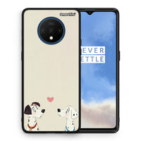 Thumbnail for Θήκη OnePlus 7T Dalmatians Love από τη Smartfits με σχέδιο στο πίσω μέρος και μαύρο περίβλημα | OnePlus 7T Dalmatians Love case with colorful back and black bezels