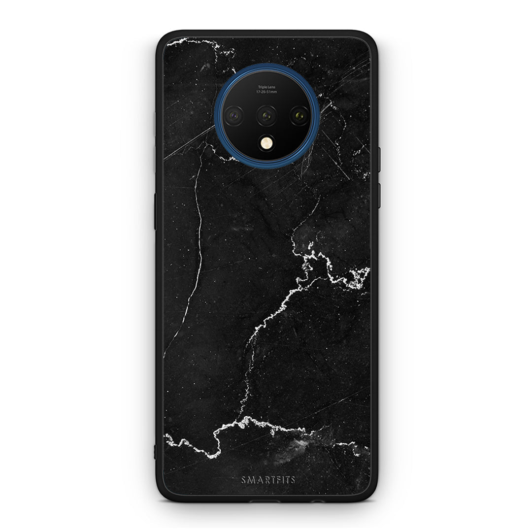 OnePlus 7T Marble Black θήκη από τη Smartfits με σχέδιο στο πίσω μέρος και μαύρο περίβλημα | Smartphone case with colorful back and black bezels by Smartfits