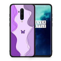Thumbnail for Θήκη Αγίου Βαλεντίνου OnePlus 7T Pro Purple Mariposa από τη Smartfits με σχέδιο στο πίσω μέρος και μαύρο περίβλημα | OnePlus 7T Pro Purple Mariposa case with colorful back and black bezels