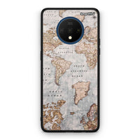 Thumbnail for OnePlus 7T World Map Θήκη από τη Smartfits με σχέδιο στο πίσω μέρος και μαύρο περίβλημα | Smartphone case with colorful back and black bezels by Smartfits