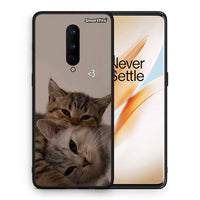 Thumbnail for Θήκη OnePlus 8 Cats In Love από τη Smartfits με σχέδιο στο πίσω μέρος και μαύρο περίβλημα | OnePlus 8 Cats In Love case with colorful back and black bezels