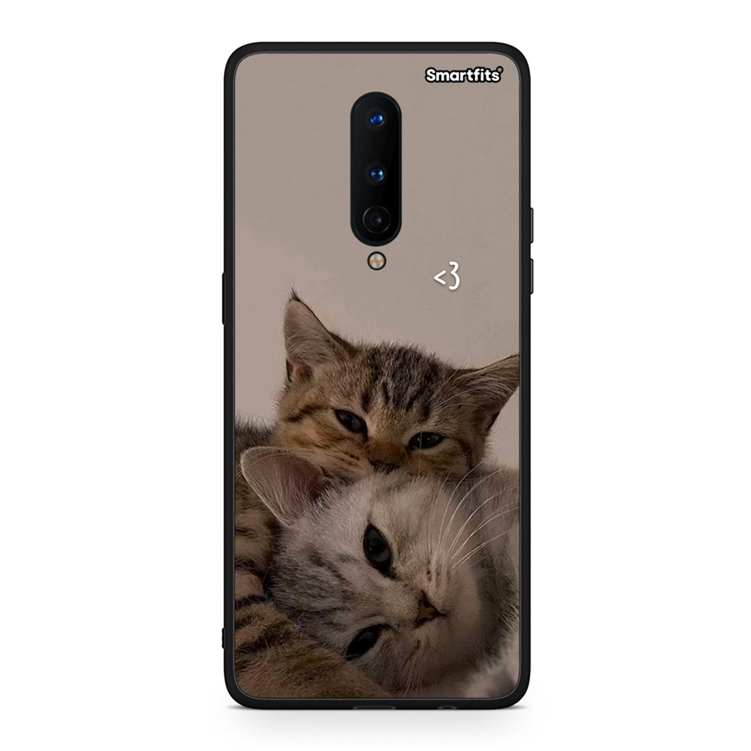 OnePlus 8 Cats In Love Θήκη από τη Smartfits με σχέδιο στο πίσω μέρος και μαύρο περίβλημα | Smartphone case with colorful back and black bezels by Smartfits