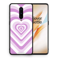 Thumbnail for Θήκη OnePlus 8 Lilac Hearts από τη Smartfits με σχέδιο στο πίσω μέρος και μαύρο περίβλημα | OnePlus 8 Lilac Hearts case with colorful back and black bezels