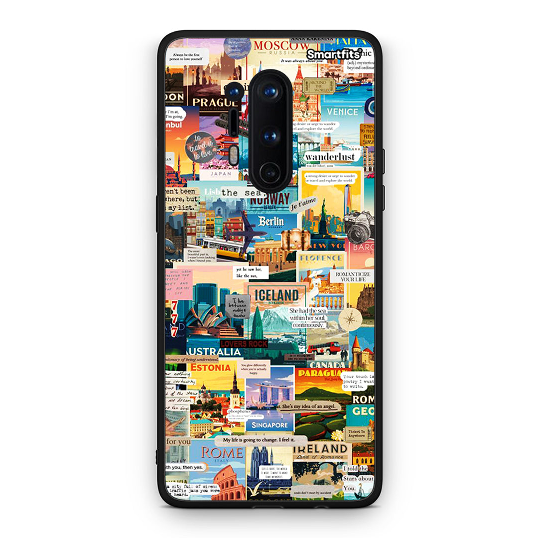 OnePlus 8 Pro Live To Travel θήκη από τη Smartfits με σχέδιο στο πίσω μέρος και μαύρο περίβλημα | Smartphone case with colorful back and black bezels by Smartfits