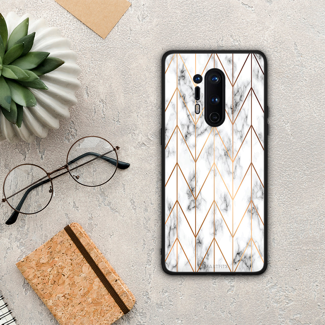Marble Gold Geometric - OnePlus 8 Pro θήκη