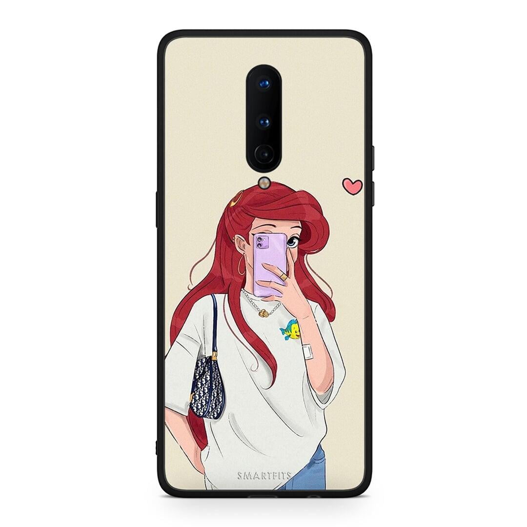 OnePlus 8 Walking Mermaid Θήκη από τη Smartfits με σχέδιο στο πίσω μέρος και μαύρο περίβλημα | Smartphone case with colorful back and black bezels by Smartfits