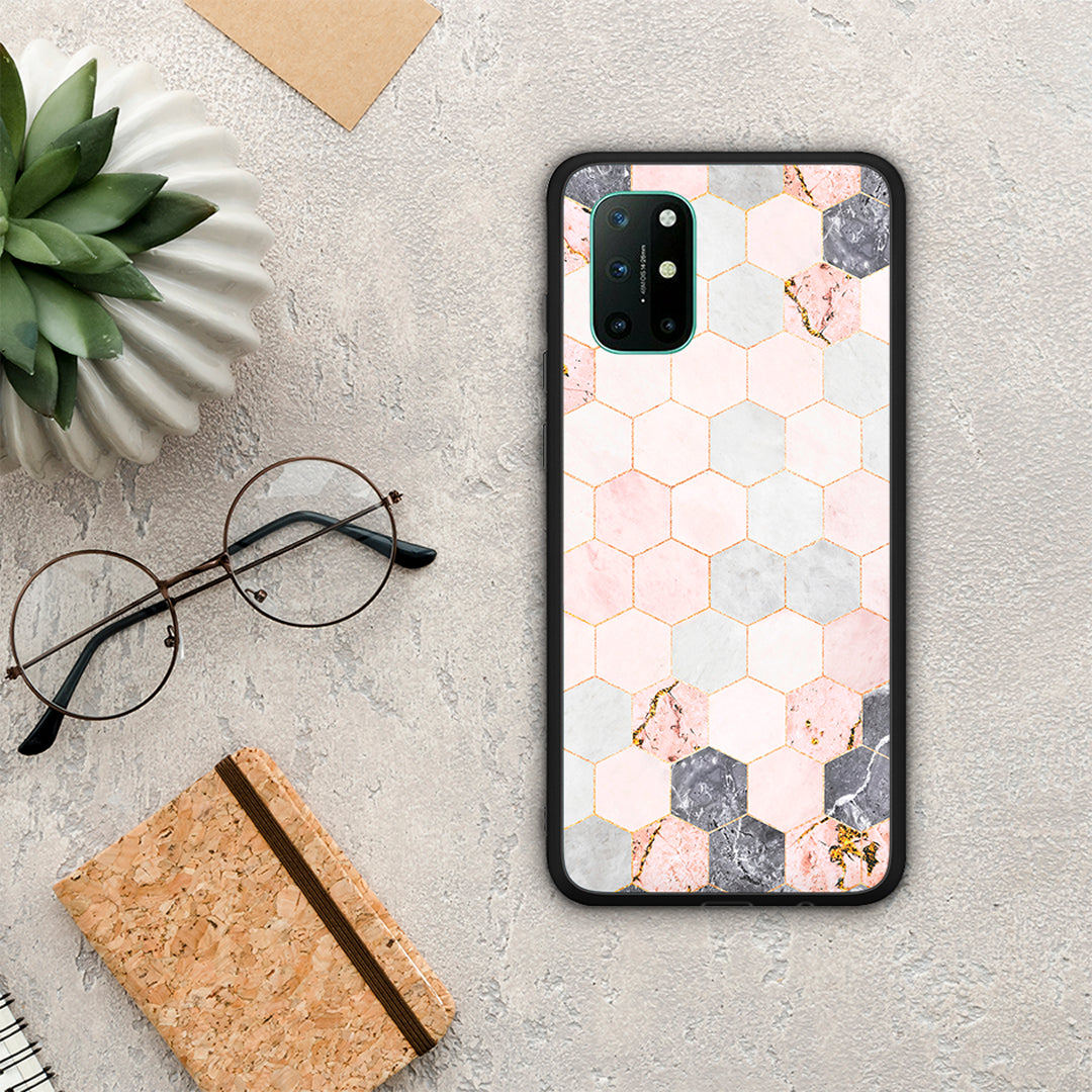 Marble Hexagon Pink - OnePlus 8T θήκη
