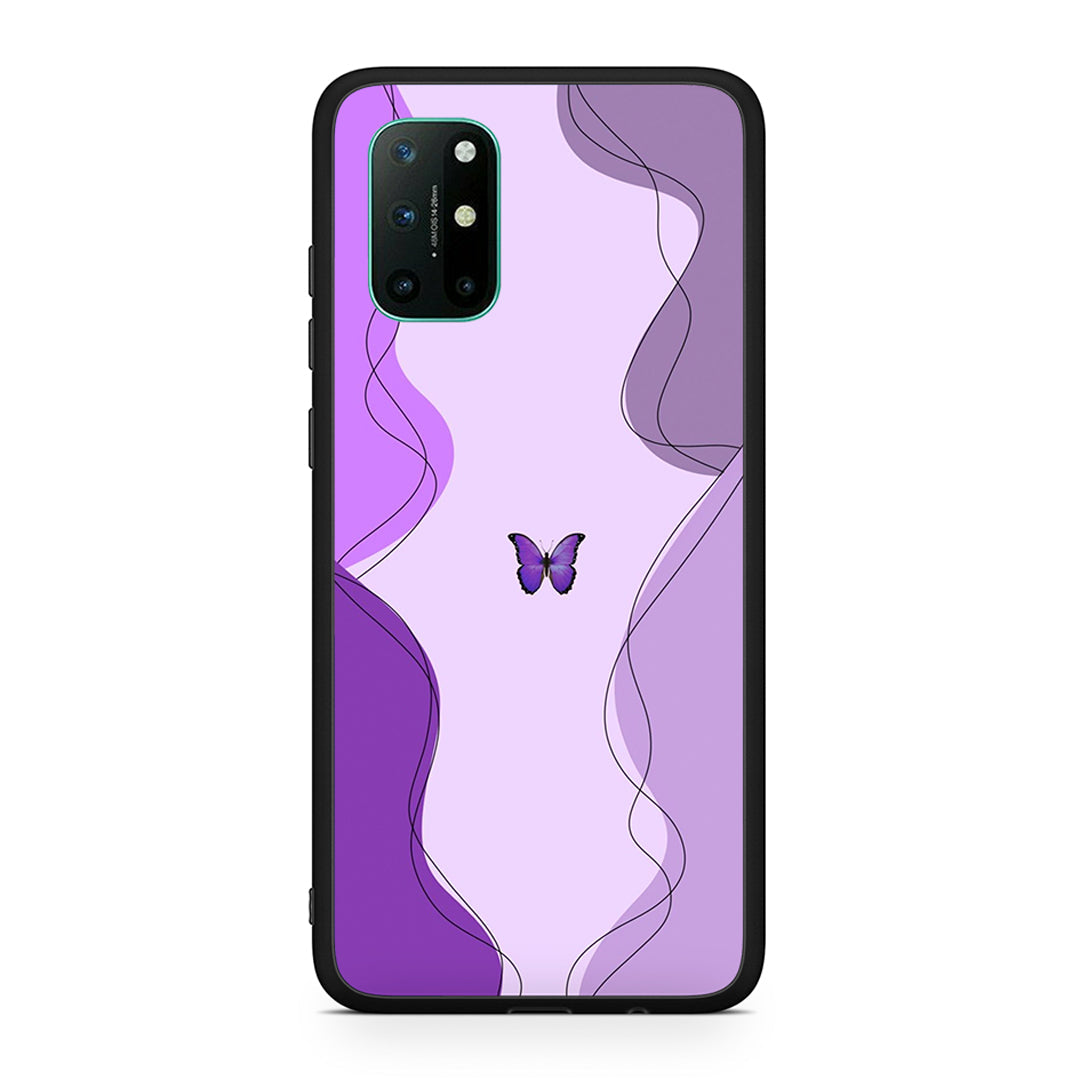 OnePlus 8T Purple Mariposa Θήκη Αγίου Βαλεντίνου από τη Smartfits με σχέδιο στο πίσω μέρος και μαύρο περίβλημα | Smartphone case with colorful back and black bezels by Smartfits