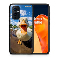 Thumbnail for Θήκη OnePlus 9 Duck Face από τη Smartfits με σχέδιο στο πίσω μέρος και μαύρο περίβλημα | OnePlus 9 Duck Face case with colorful back and black bezels