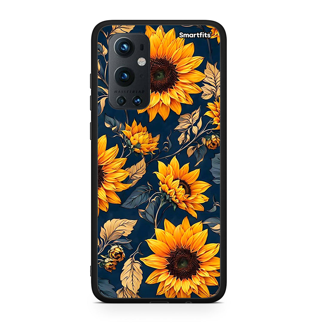OnePlus 9 Pro Autumn Sunflowers Θήκη από τη Smartfits με σχέδιο στο πίσω μέρος και μαύρο περίβλημα | Smartphone case with colorful back and black bezels by Smartfits