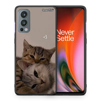 Thumbnail for Θήκη OnePlus Nord 2 5G Cats In Love από τη Smartfits με σχέδιο στο πίσω μέρος και μαύρο περίβλημα | OnePlus Nord 2 5G Cats In Love case with colorful back and black bezels