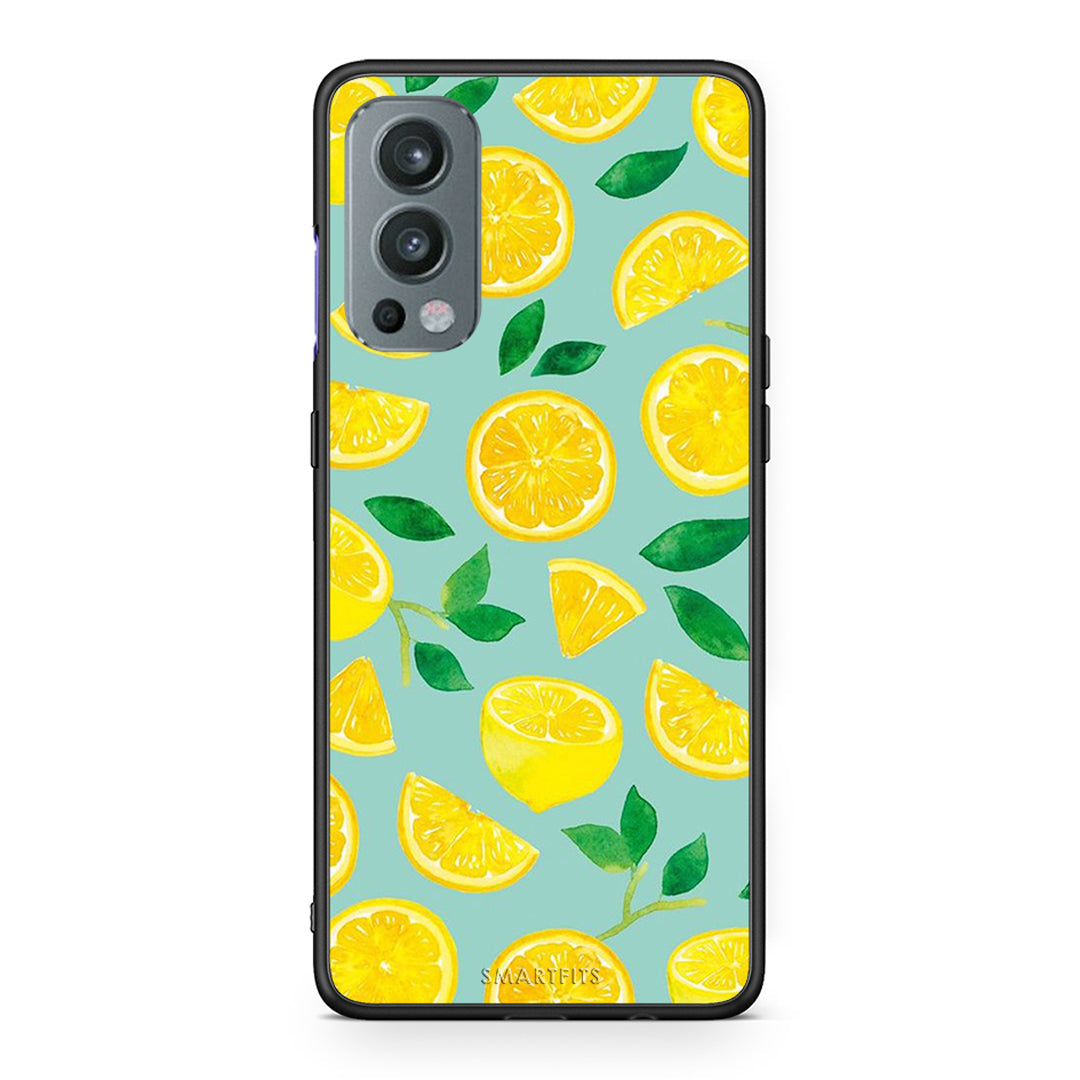 OnePlus Nord 2 5G Lemons θήκη από τη Smartfits με σχέδιο στο πίσω μέρος και μαύρο περίβλημα | Smartphone case with colorful back and black bezels by Smartfits