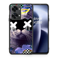 Thumbnail for Θήκη OnePlus Nord 2T Cat Collage από τη Smartfits με σχέδιο στο πίσω μέρος και μαύρο περίβλημα | OnePlus Nord 2T Cat Collage case with colorful back and black bezels