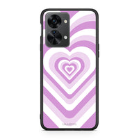 Thumbnail for OnePlus Nord 2T Lilac Hearts θήκη από τη Smartfits με σχέδιο στο πίσω μέρος και μαύρο περίβλημα | Smartphone case with colorful back and black bezels by Smartfits