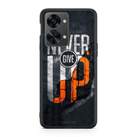 Thumbnail for OnePlus Nord 2T Never Give Up Θήκη Αγίου Βαλεντίνου από τη Smartfits με σχέδιο στο πίσω μέρος και μαύρο περίβλημα | Smartphone case with colorful back and black bezels by Smartfits