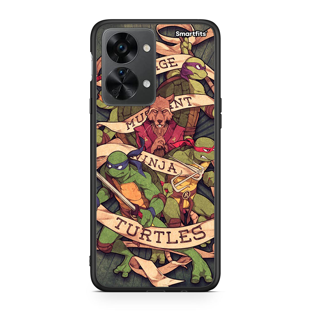 OnePlus Nord 2T Ninja Turtles θήκη από τη Smartfits με σχέδιο στο πίσω μέρος και μαύρο περίβλημα | Smartphone case with colorful back and black bezels by Smartfits