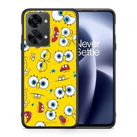 Thumbnail for Θήκη OnePlus Nord 2T Sponge PopArt από τη Smartfits με σχέδιο στο πίσω μέρος και μαύρο περίβλημα | OnePlus Nord 2T Sponge PopArt case with colorful back and black bezels