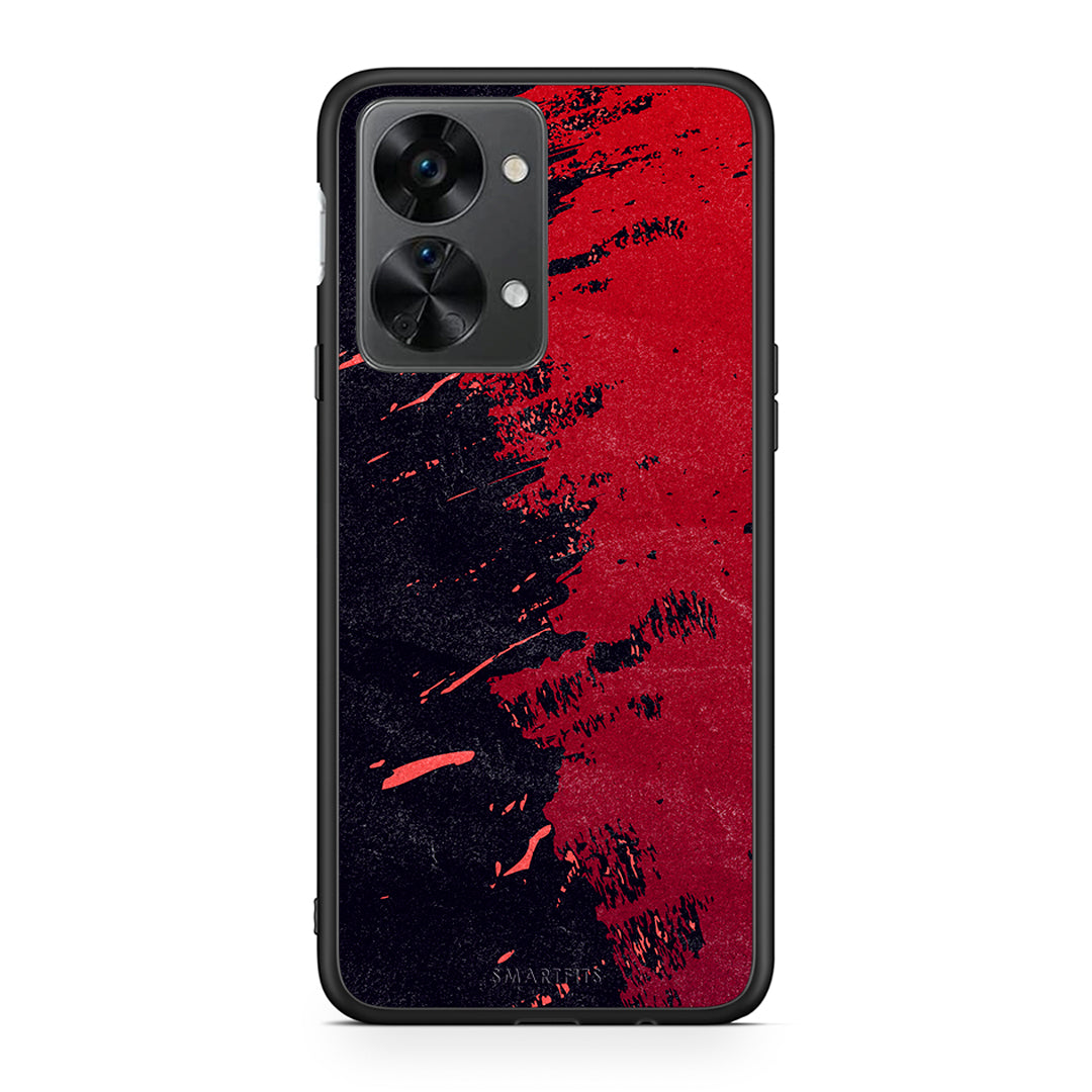OnePlus Nord 2T Red Paint Θήκη Αγίου Βαλεντίνου από τη Smartfits με σχέδιο στο πίσω μέρος και μαύρο περίβλημα | Smartphone case with colorful back and black bezels by Smartfits