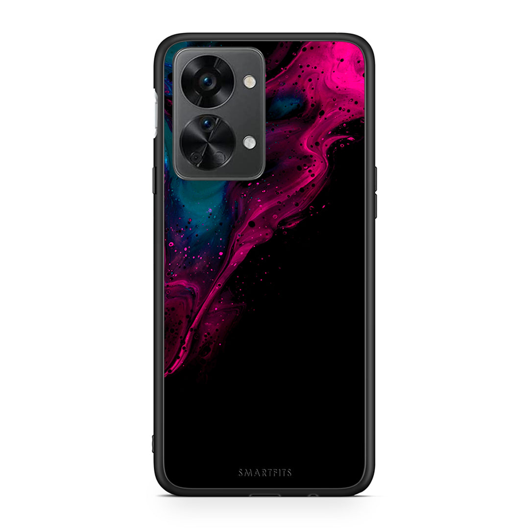 4 - OnePlus Nord 2T Pink Black Watercolor case, cover, bumper