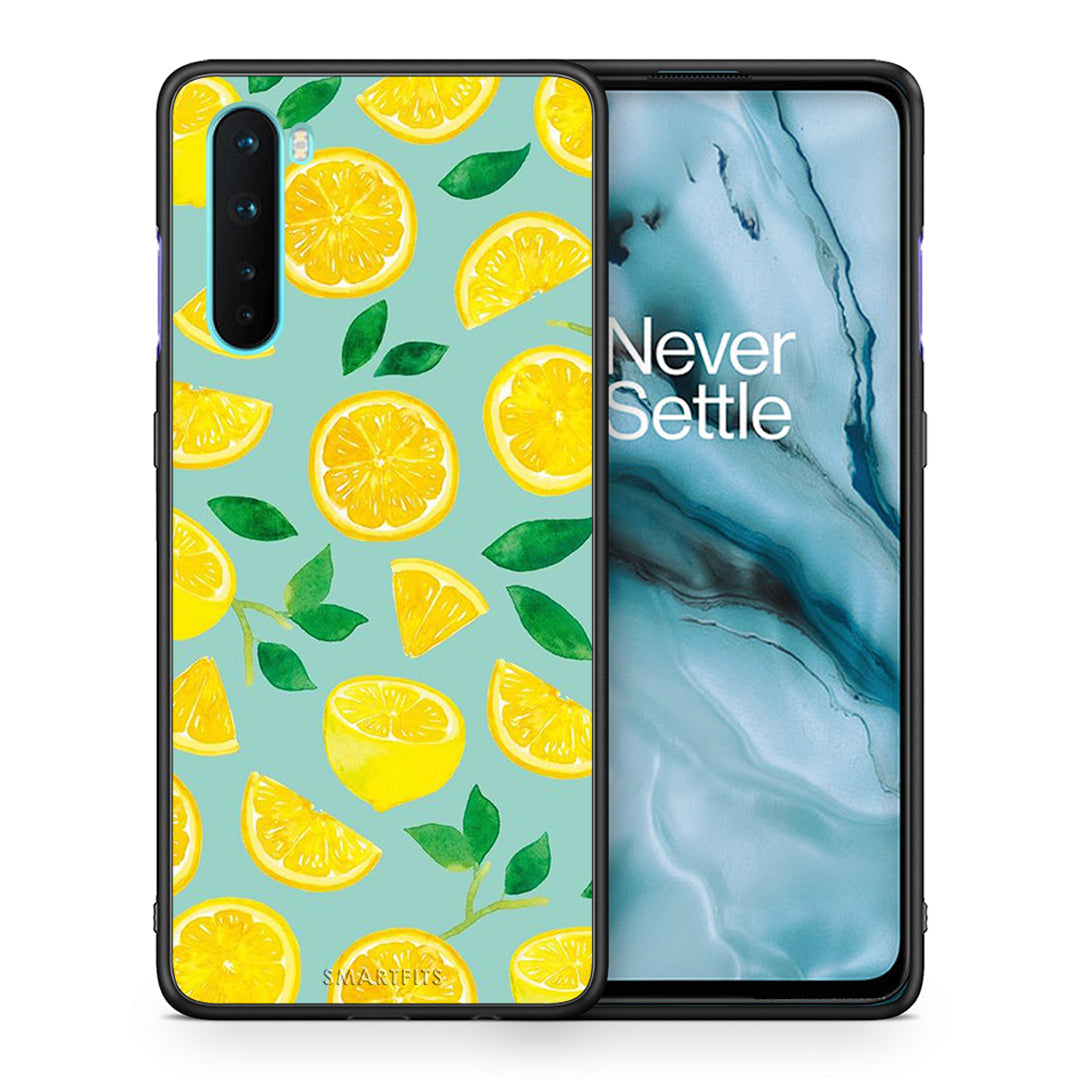 Θήκη OnePlus Nord 5G Lemons από τη Smartfits με σχέδιο στο πίσω μέρος και μαύρο περίβλημα | OnePlus Nord 5G Lemons case with colorful back and black bezels