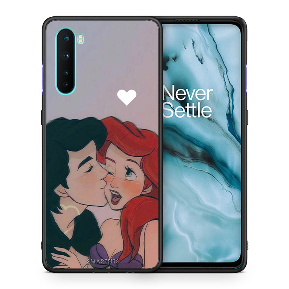 Θήκη Αγίου Βαλεντίνου OnePlus Nord 5G Mermaid Love από τη Smartfits με σχέδιο στο πίσω μέρος και μαύρο περίβλημα | OnePlus Nord 5G Mermaid Love case with colorful back and black bezels