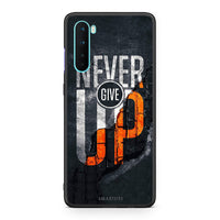 Thumbnail for OnePlus Nord 5G Never Give Up Θήκη Αγίου Βαλεντίνου από τη Smartfits με σχέδιο στο πίσω μέρος και μαύρο περίβλημα | Smartphone case with colorful back and black bezels by Smartfits