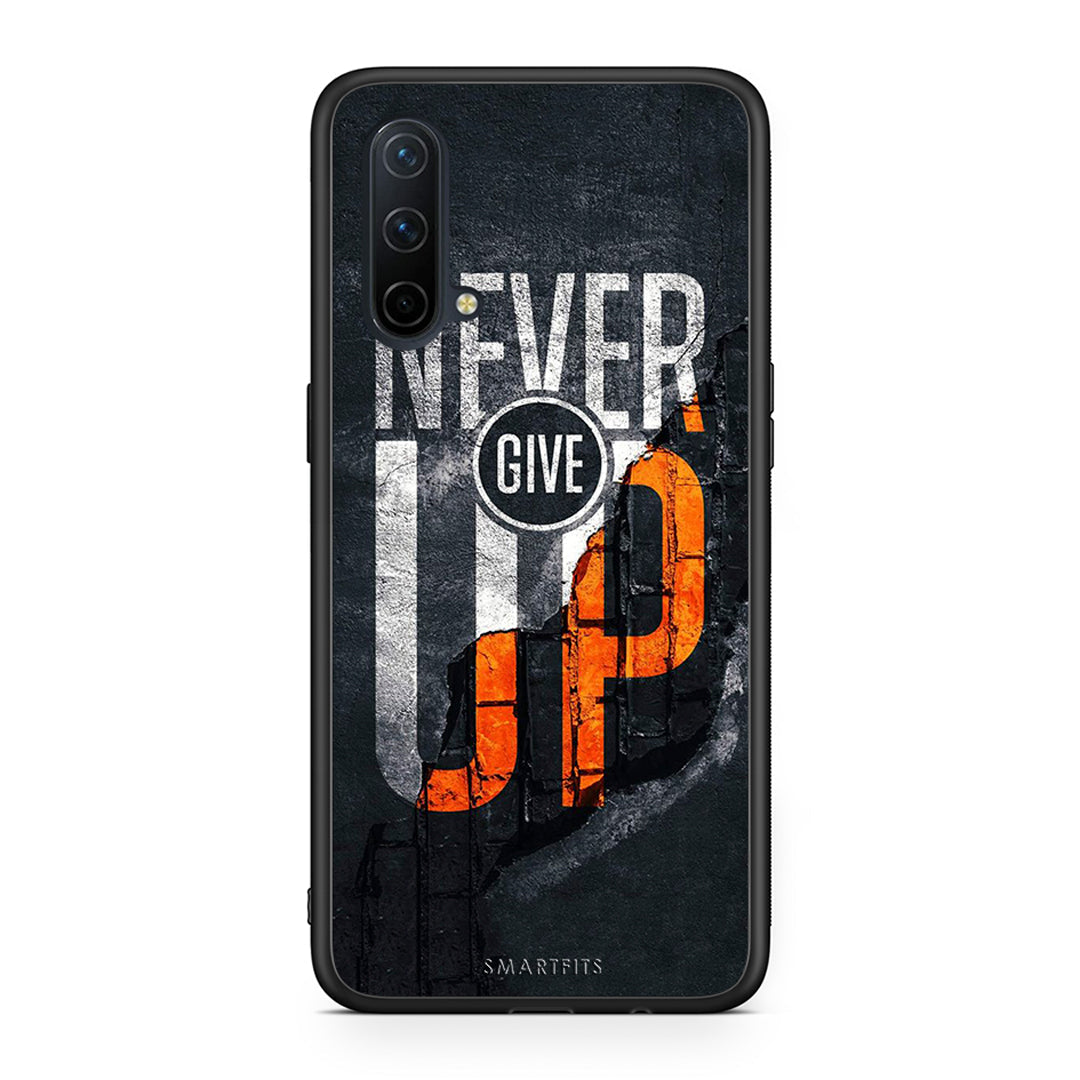 OnePlus Nord CE 5G Never Give Up Θήκη Αγίου Βαλεντίνου από τη Smartfits με σχέδιο στο πίσω μέρος και μαύρο περίβλημα | Smartphone case with colorful back and black bezels by Smartfits