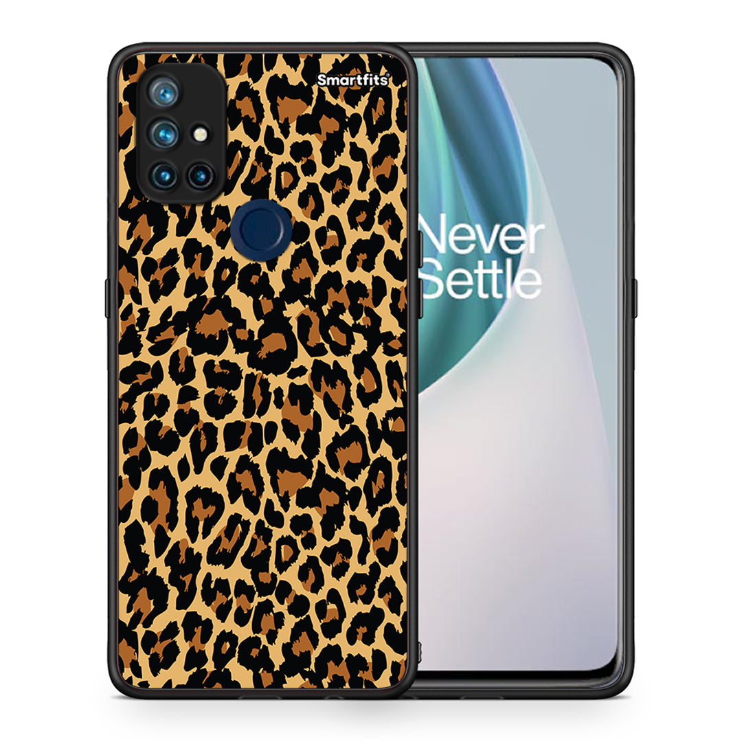 Θήκη OnePlus Nord N10 5G Leopard Animal από τη Smartfits με σχέδιο στο πίσω μέρος και μαύρο περίβλημα | OnePlus Nord N10 5G Leopard Animal case with colorful back and black bezels