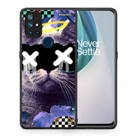 Thumbnail for Θήκη OnePlus Nord N10 5G Cat Collage από τη Smartfits με σχέδιο στο πίσω μέρος και μαύρο περίβλημα | OnePlus Nord N10 5G Cat Collage case with colorful back and black bezels