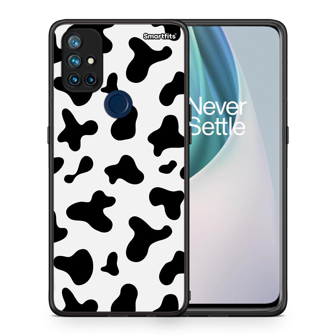 Θήκη OnePlus Nord N10 5G Cow Print από τη Smartfits με σχέδιο στο πίσω μέρος και μαύρο περίβλημα | OnePlus Nord N10 5G Cow Print case with colorful back and black bezels