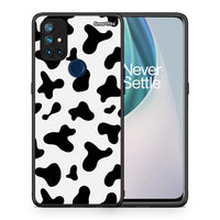 Thumbnail for Θήκη OnePlus Nord N10 5G Cow Print από τη Smartfits με σχέδιο στο πίσω μέρος και μαύρο περίβλημα | OnePlus Nord N10 5G Cow Print case with colorful back and black bezels