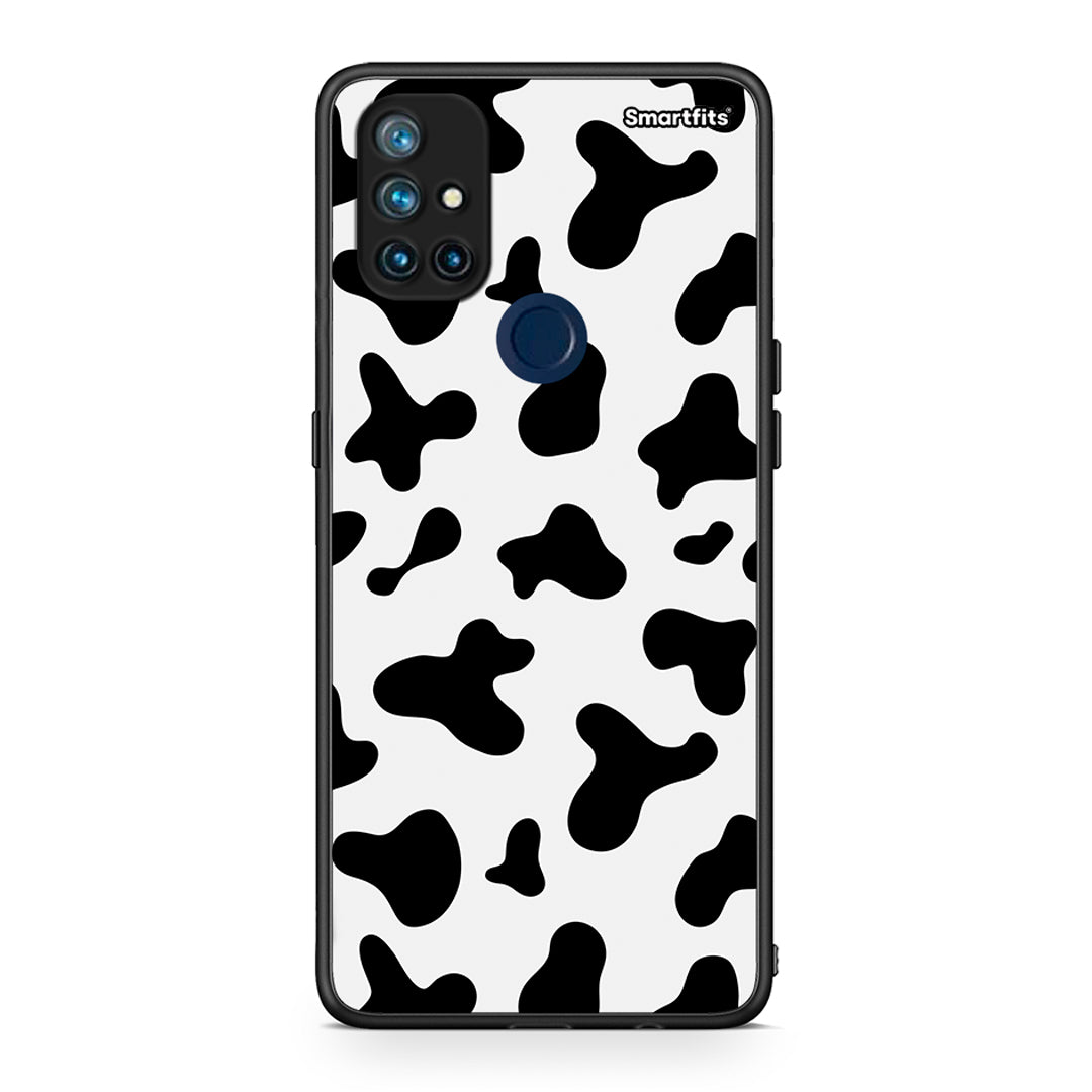 OnePlus Nord N10 5G Cow Print θήκη από τη Smartfits με σχέδιο στο πίσω μέρος και μαύρο περίβλημα | Smartphone case with colorful back and black bezels by Smartfits