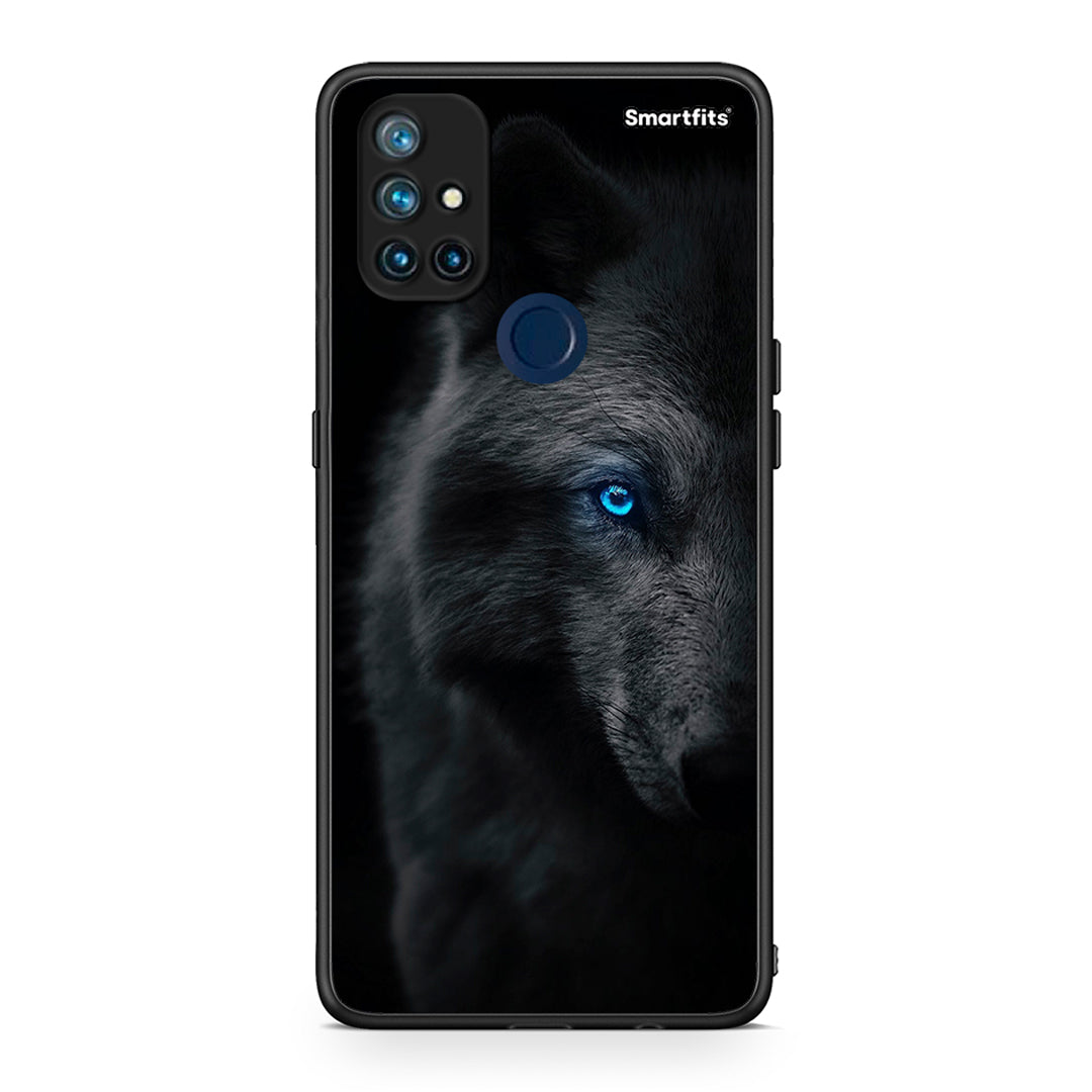 OnePlus Nord N10 5G Dark Wolf θήκη από τη Smartfits με σχέδιο στο πίσω μέρος και μαύρο περίβλημα | Smartphone case with colorful back and black bezels by Smartfits