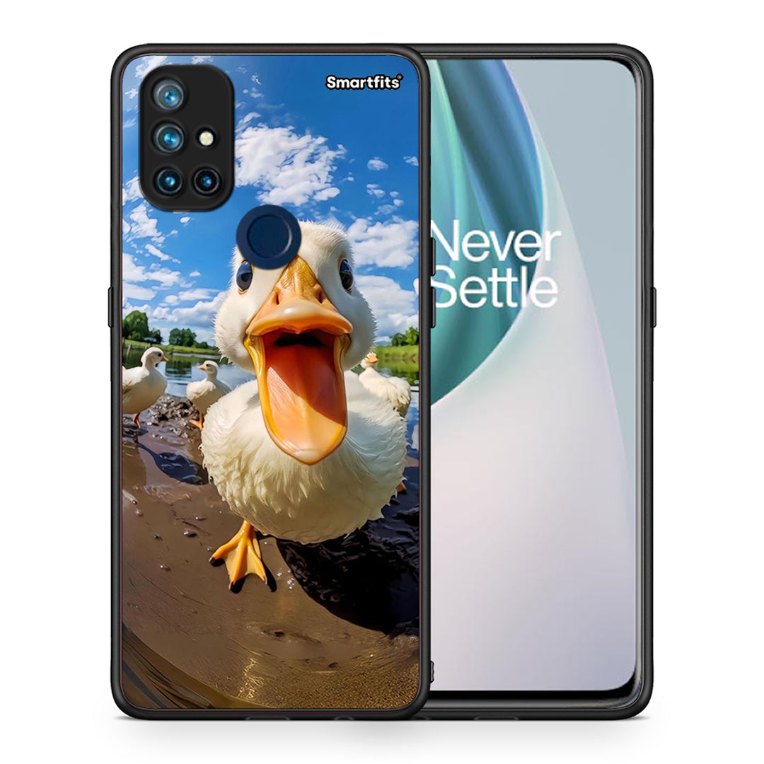 Θήκη OnePlus Nord N10 5G Duck Face από τη Smartfits με σχέδιο στο πίσω μέρος και μαύρο περίβλημα | OnePlus Nord N10 5G Duck Face case with colorful back and black bezels