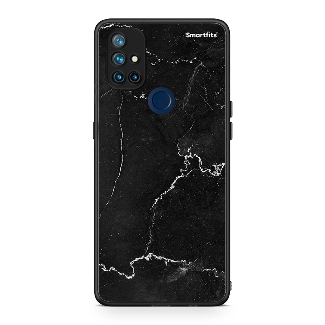 OnePlus Nord N10 5G Marble Black θήκη από τη Smartfits με σχέδιο στο πίσω μέρος και μαύρο περίβλημα | Smartphone case with colorful back and black bezels by Smartfits