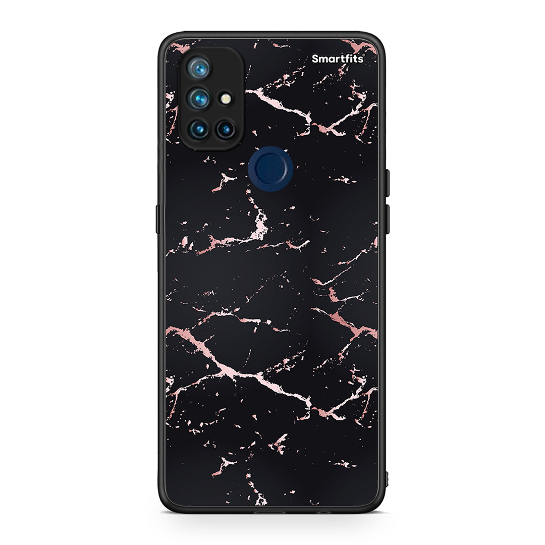 4 - OnePlus Nord N10 5G Black Rosegold Marble case, cover, bumper