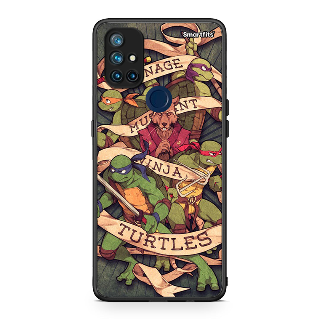 OnePlus Nord N10 5G Ninja Turtles θήκη από τη Smartfits με σχέδιο στο πίσω μέρος και μαύρο περίβλημα | Smartphone case with colorful back and black bezels by Smartfits