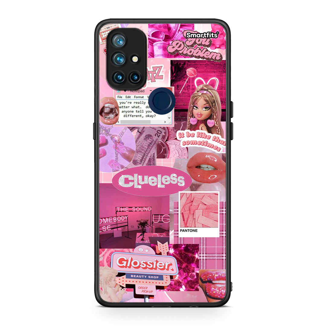 OnePlus Nord N10 5G Pink Love Θήκη Αγίου Βαλεντίνου από τη Smartfits με σχέδιο στο πίσω μέρος και μαύρο περίβλημα | Smartphone case with colorful back and black bezels by Smartfits