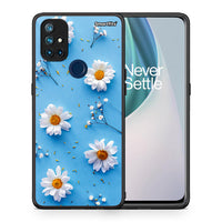 Thumbnail for Θήκη OnePlus Nord N10 5G Real Daisies από τη Smartfits με σχέδιο στο πίσω μέρος και μαύρο περίβλημα | OnePlus Nord N10 5G Real Daisies case with colorful back and black bezels