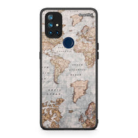 Thumbnail for OnePlus Nord N10 5G World Map Θήκη από τη Smartfits με σχέδιο στο πίσω μέρος και μαύρο περίβλημα | Smartphone case with colorful back and black bezels by Smartfits
