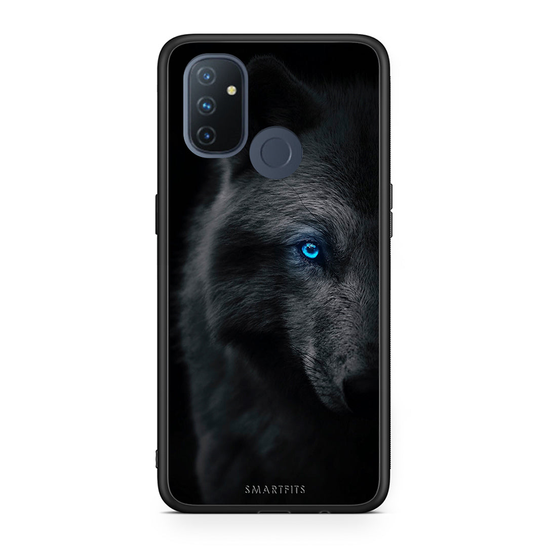 OnePlus Nord N100 Dark Wolf θήκη από τη Smartfits με σχέδιο στο πίσω μέρος και μαύρο περίβλημα | Smartphone case with colorful back and black bezels by Smartfits