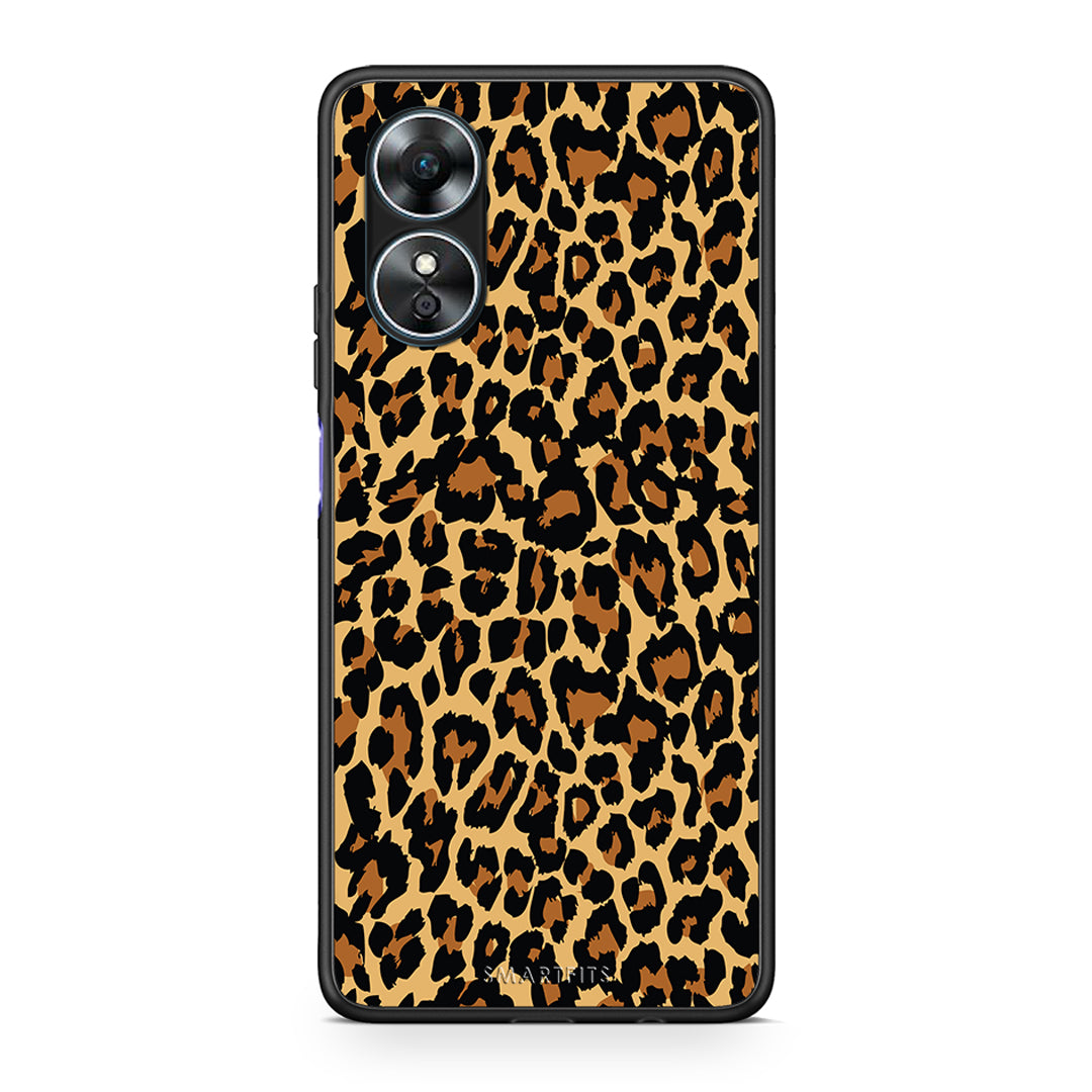 Θήκη Oppo A17 Animal Leopard από τη Smartfits με σχέδιο στο πίσω μέρος και μαύρο περίβλημα | Oppo A17 Animal Leopard Case with Colorful Back and Black Bezels