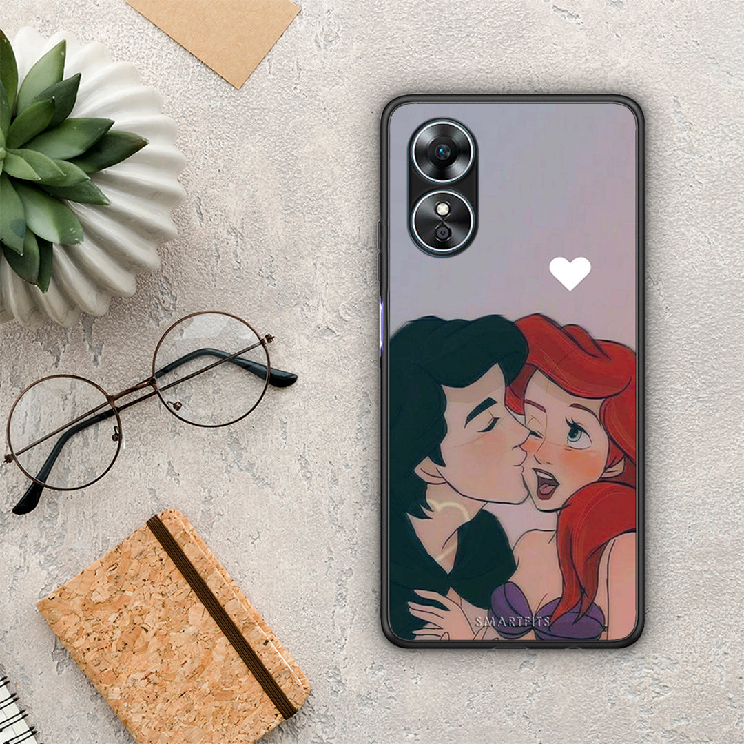 Θήκη Oppo A17 Mermaid Couple από τη Smartfits με σχέδιο στο πίσω μέρος και μαύρο περίβλημα | Oppo A17 Mermaid Couple Case with Colorful Back and Black Bezels