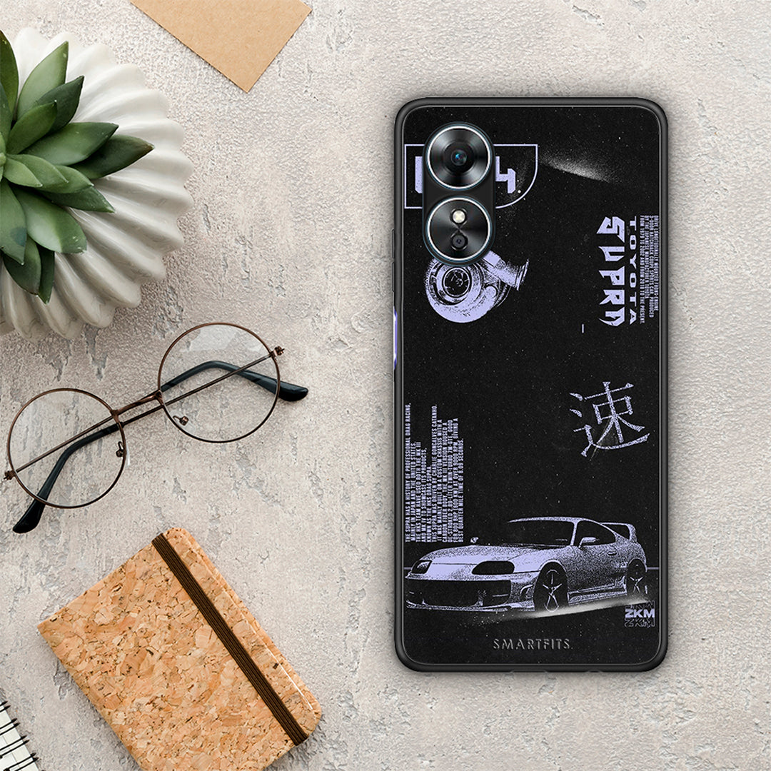 Θήκη Oppo A17 Tokyo Drift από τη Smartfits με σχέδιο στο πίσω μέρος και μαύρο περίβλημα | Oppo A17 Tokyo Drift Case with Colorful Back and Black Bezels