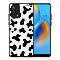 Thumbnail for Θήκη Oppo A74 4G Cow Print από τη Smartfits με σχέδιο στο πίσω μέρος και μαύρο περίβλημα | Oppo A74 4G Cow Print case with colorful back and black bezels